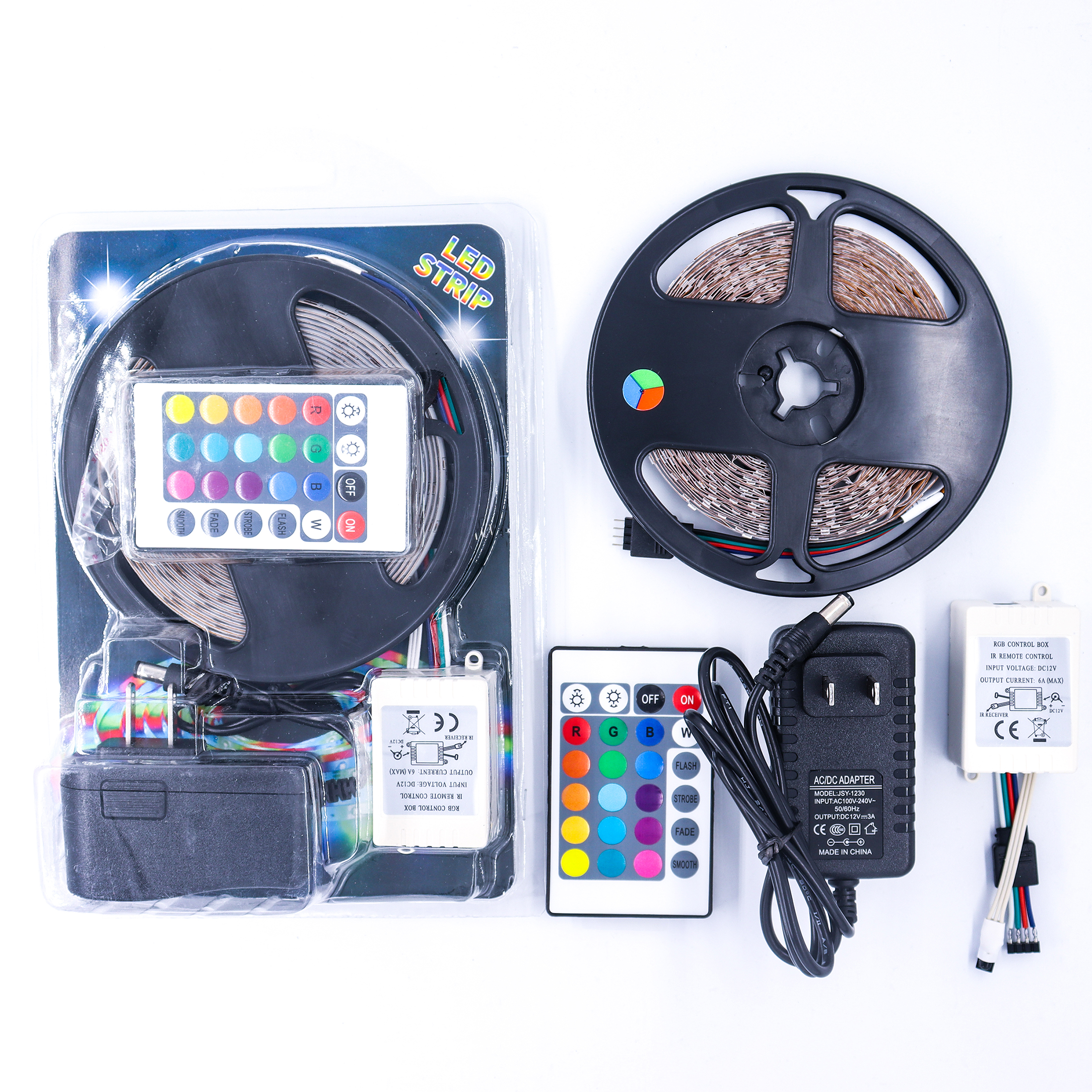 Hot Sell Smd3528 2835 300leds Rgb 5m Set Ip65 Wholesale Color Remote Controller Light Led Strip Set For Party