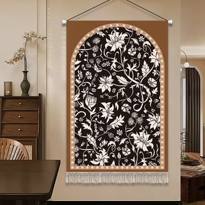 <span class=keywords><strong>Tapisserie</strong></span> murale en tissu de soie à fleurs anciennes, style rétro français, pour restaurant, salon, décoration d'intérieur - Product Image 2