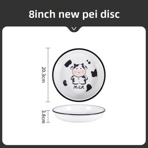 Juego de Platos y Tazones de Cerámica Aptos para Microondas con Diseño de <span class=keywords><strong>Vaca</strong></span> de Dibujos Animados, Serie <span class=keywords><strong>Vaca</strong></span> Famosa en Internet, de Alto Valor para el Hogar - Product Image 5