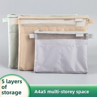 Sacs de rangement multifonctionnels en maille transparente avec fermeture éclair ; Porte-documents A4/A5 pour dossiers et organiseurs de papiers d'examen pour étudiants