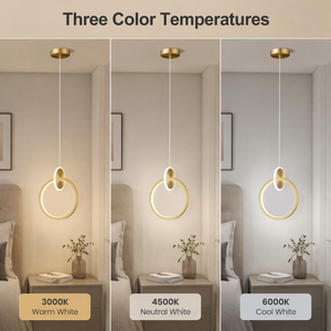 Luminaire suspendu moderne en métal à LED tricolore, hauteur réglable, pour salle à manger, chambre, salon, décoration intérieure. - Product Image 4