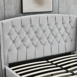 Cama tapizada con mechones asequible con cajones de almacenamiento grandes, marco de cama de muebles de dormitorio moderno - Product Image 4