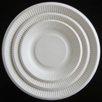 Ensemble de vaisselle en bambou compostable biodégradable jetable accessoire de couvercle de sécurité alimentaire pour hôtels et fêtes fabriqué à partir d'assiettes en papier