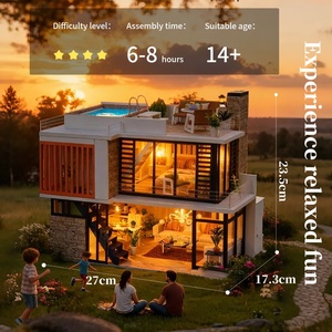 <span class=keywords><strong>IIE</strong></span> CREATE Kit de Casa de Madera 3D para Armar, Miniatura de Villa Vacacional con Piscina para Niños y Adultos - Product Image 4