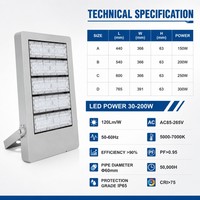 Projecteur LED Modulaire 150W 200W 250W 300W avec Support Réglable pour Entrepôt, Parking et Projets