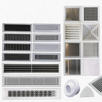 Diffuseur d'air en alliage d'aluminium pour installation au plafond, grille de ventilation réglable, ajustement de la direction du vent, design contemporain