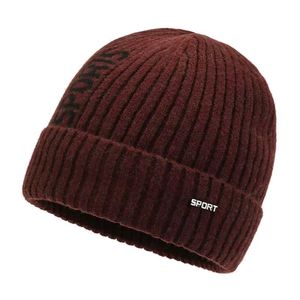 หมวกไหมพรมถักสำหรับฤดูหนาวสำหรับผู้ชายผ้าฝ้ายหนาอบอุ่นสำหรับเล่นกีฬากลางแจ้งสีดำ - Product Image 2