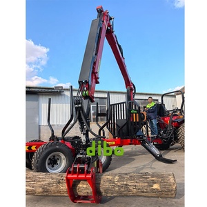 Remorque Forestière Certifiée CE pour Tracteur, Quad, avec Grue pour Transport de Bûches - Product Image 2