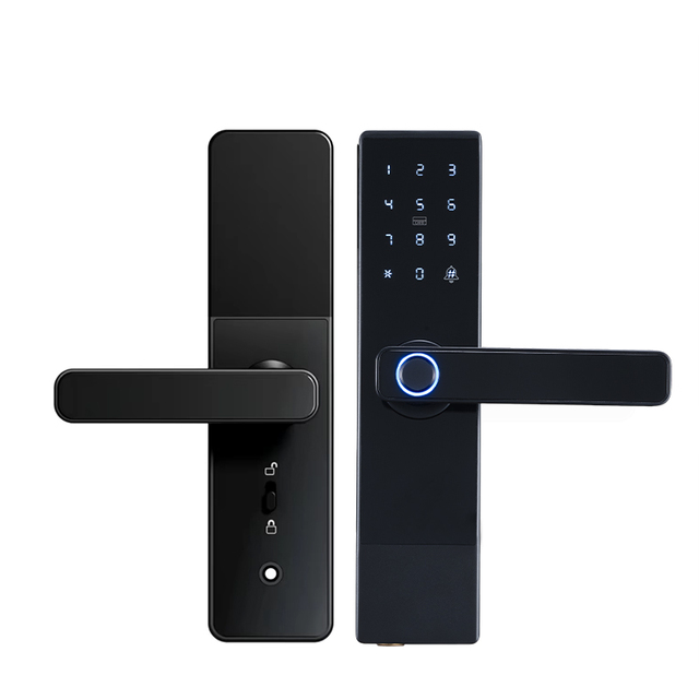 In Stock Fast Delivery Tuya WiFi Biometric Fingerprint Electronic Digital Touch Screen Smart Door Lock for Wood Door