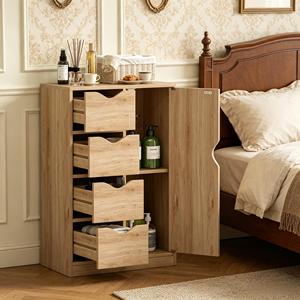 Armoire de rangement verticale compacte, armoire étroite à plusieurs compartiments, unité de rangement d'appoint pour salon - Product Image 6