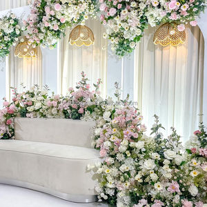 Düğün arka plan dekor için toptan çiçek koşucu yapay çiçek koşucu söz - Product Image 4