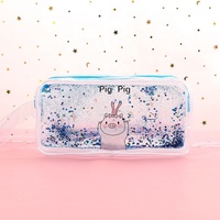 Trousse à crayons transparente en PVC, étui d'école écologique à fermeture éclair pour papeterie, vente en gros, pièces