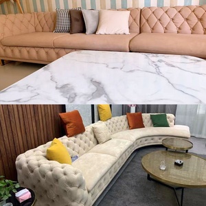 Homey-sofá europeo <span class=keywords><strong>Victoria</strong></span> con nuevo diseño, asiento de amor y sillón, tela beige de terciopelo, chesterfield - Product Image 5