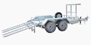 Remorque de machines personnalisée de charge 2.5T avec support en acier matériel <span class=keywords><strong>mini</strong></span> remorque de chargeur équipement tandem remorque de transporteur avec <span class=keywords><strong>rampe</strong></span> - Product Image 3