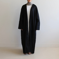 Abaya ouverte noire de qualité supérieure, coupe ample, style cardigan long, pour femme musulmane, vente en gros, fabrication sur mesure