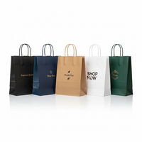 Sac en papier kraft personnalisable avec poignée torsadée, logo imprimé sur mesure, sac de transport écologique pour le commerce de détail et les plats à emporter