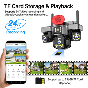 <span class=keywords><strong>Nueva</strong></span> Cámara PTZ Solar Inalámbrica 4G de 12MP, 3 Lentes, Seguridad Wifi para Exteriores, 3 PTZ, Visión Nocturna HD, Cámara CCTV Solar - Product Image 3