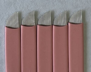 Pink Private Label Einweg-Microblading-Klingen U21 Eyebrow <span class=keywords><strong>Tattoo</strong></span> Nano 0,15mm Permanent Makeup Nadeln <span class=keywords><strong>f</strong></span>ür den Master-Einsatz - Product Image 5