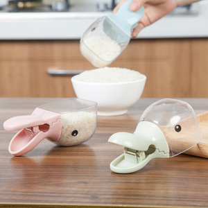 Creative <strong>Duck</strong> Head Shape With Plastic Transparent Rice Scoop Sealed Clip Household Water Dipper Water Ladle Cute Duckbill Spoon - Product Image 3