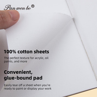 Bloc de papier toile blanc Panwenbo A3 A4 A5, 100% coton, 280 g/m², sans acide, 10 feuilles, toile vierge pré-encollée