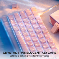 XVX Keycaps OEM Pink Magic Wave Series Double Shot Inner-Ripple PC Keycap Set (136 touches) MX Switches Compatible ANSI Mécanique