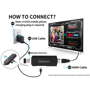 Stick da Gioco Retrò X2 PRO 128GB 4K con Controller Wireless Ricaricabile Lettore di Giochi HD <span class=keywords><strong>Console</strong></span> per Videogiochi <span class=keywords><strong>Arcade</strong></span> Domestica per TV PK X2 Ultra - Product Image 5