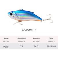 Leurre VIB 75mm/145g, longue portée, appât artificiel en plastique réaliste pour poissons d'eau douce A9179