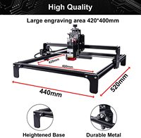 Máquina de Grabado Láser de Escritorio 4240, Grabador Láser de 40W, Mini Router CNC para Botellas de Agua, Placas de Identificación para Perros, Tarjetas de Visita