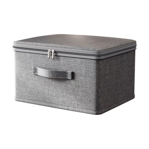Classic Foldable Rectangle Cationic Large-capacity Clothing Organizer <strong>Storage</strong> <strong>Box</strong> with <strong>Lid</strong> and Zipper Portable Layered Design - Product Image 5