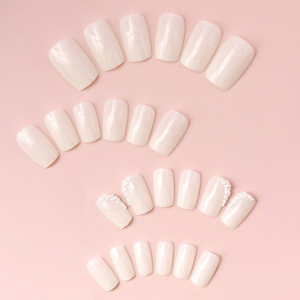 <span class=keywords><strong>Ongles</strong></span> à presser couleur unie courts blanc laiteux carrés, sans cuisson, réutilisables, pour usage quotidien, approvisionnement direct usine, certifiés CE - Product Image 3