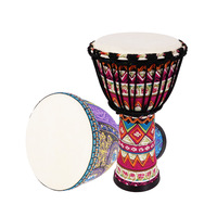 Juguete Musical Educativo para Niños, Tambor Africano Grande de 8 Pulgadas, Cuero PVC con Patrones Coloridos, 20.5x40cm, 0.85kg, Venta Caliente 2023
