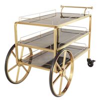 Chariot de service de boissons de nourriture d'équipement d'hôtel personnalisable Chariot européen unique de vin d'hôtel de style 3 rangées