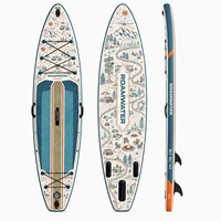 Planche de paddle gonflable à logo personnalisé, large plateforme, avec technologie Drop Stitch, idéale pour les débutants