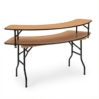 Table serpentine rustique de style ferme pour comptoir de bar de mariage, tables à manger courbées pliantes portables pour la location de traiteur