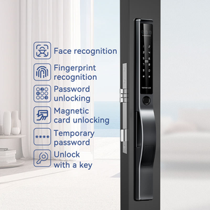 Serrure de porte intelligente en aluminium entièrement automatique, électronique, avec reconnaissance faciale et empreinte digitale, <span class=keywords><strong>haute</strong></span> <span class=keywords><strong>sécurité</strong></span>, serrure numérique <span class=keywords><strong>à</strong></span> combinaison pour application Tuya - Product Image 2
