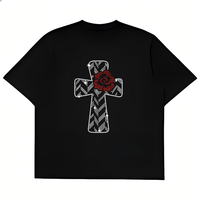 Vente chaude : Motifs de transfert thermique personnalisés en strass avec design croix chrétienne pour T-shirt