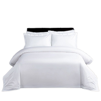 Parure de draps de luxe en coton 100% uni, style européen-américain, pour hôtels et hôpitaux, tissée et pliée sur mesure, vente en gros directe usine