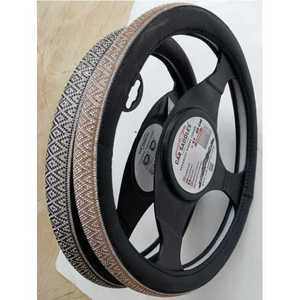ZCQR DECO ฝาครอบพวงมาลัยเพชรทองไรน์สโตนกันลื่นวัสดุ PU อุปกรณ์เสริมในรถยนต์รุ่น MF215-1 - Product Image 1