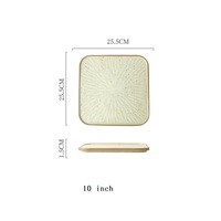 Assiettes carrées en céramique verte de style minimaliste de 10 et 12 pouces pour sushi, steak, dessert, plateau de présentation pour la maison, l'hôtel, le restaurant