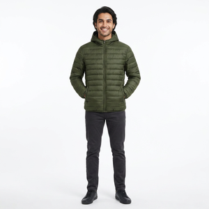 Nouvelle veste matelassée longue et fine pour homme 2026, style urbain, ultra-légère, à capuche, en duvet - Product Image 1