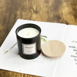 Vela perfumada <span class=keywords><strong>de</strong></span> aromaterapia, vela <span class=keywords><strong>de</strong></span> vidrio esmerilado personalizada, vela <span class=keywords><strong>de</strong></span> cera <span class=keywords><strong>de</strong></span> soja perfumada, 3 Mechas - Product Image 1