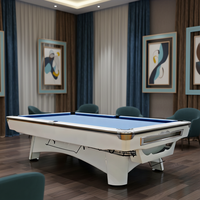 Table de billard française moderne et durable de 9 pieds avec cadre en bois massif, système de retour automatique des billes, table de billard de qualité tournoi pour 9 boules