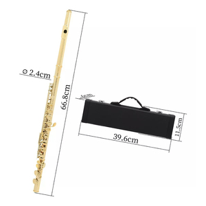 Flauta de ouro com estojo de couro para Flauta Slaed de fábrica com 16 furos e teclas em tom C de cobre branco - Product Image 6