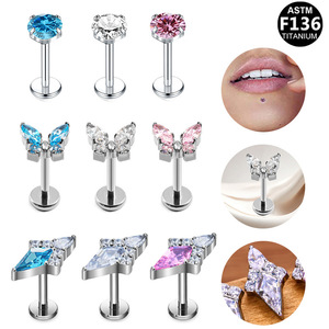 Boucles d'oreilles clous géométriques en zircon plaqué titane, style européen et américain, bijoux de fête unisexe, ensemble de manchettes d'oreille à piercing - Product Image 5