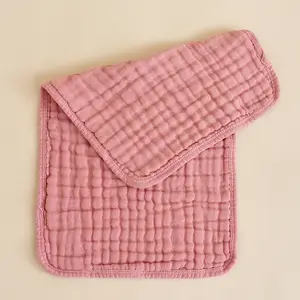 Vente en gros 100% coton 6 couches de gants de toilette doux pour bébé débarbouillettes en mousseline pour bébé