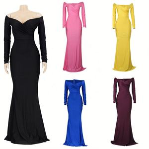 Robe de soirée de mariage sirène à une épaule avec traîne et fente, élégante et brillante - Product Image 2