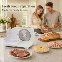 Trancheuse électrique 150W S-891, design pliable, lame en acier inoxydable 190mm, réglable de 0 à 15mm, pour couper la viande et les aliments en cuisine