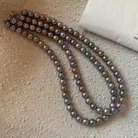 Offre Spéciale Design Original de haute qualité Curry foncé couleur mélangée collier de perles pour les femmes cadeau bijoux personnalisés