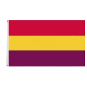 Drapeau de la Seconde <span class=keywords><strong>République</strong></span> <span class=keywords><strong>espagnole</strong></span>, 100% polyester, 3x5 pieds, rouge, jaune, violet, drapeau historique, assurance automobile, vente en gros - Product Image 1