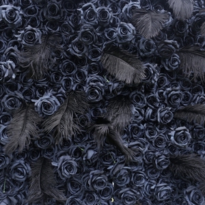 Pared de Flores <span class=keywords><strong>Negras</strong></span> Pluma de Rosa artificial Pared de flores <span class=keywords><strong>negras</strong></span> Decoración de <span class=keywords><strong>fondo</strong></span> de boda <span class=keywords><strong>Fondo</strong></span> de pared de flores enrollable negro <span class=keywords><strong>Fondo</strong></span> al aire libre - Product Image 4